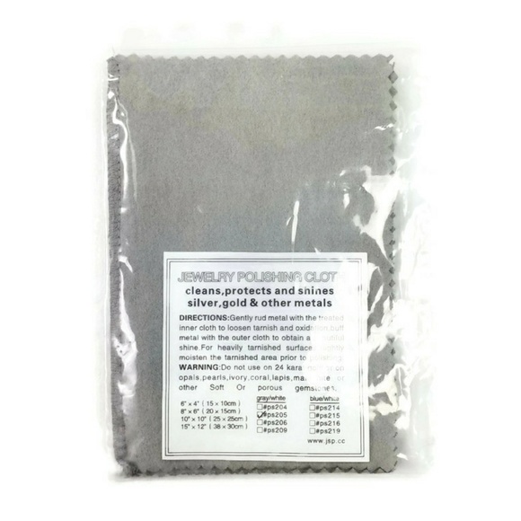 JPS Jewelry Cleaning Polishing Cloth 8" X 6" Gray/White NEW - Picture 2 of 4